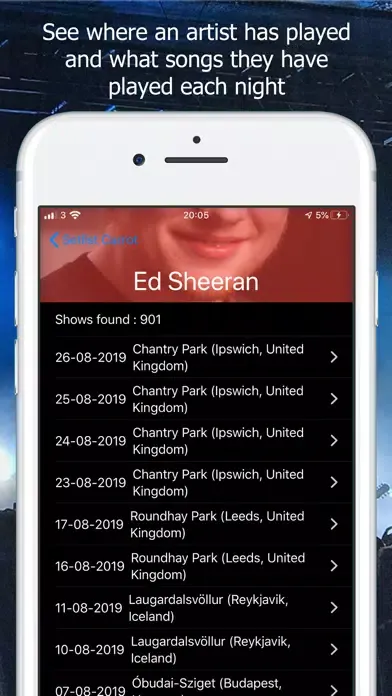 Capturas de pantalla de Setlist Carrot - Setlist.fm