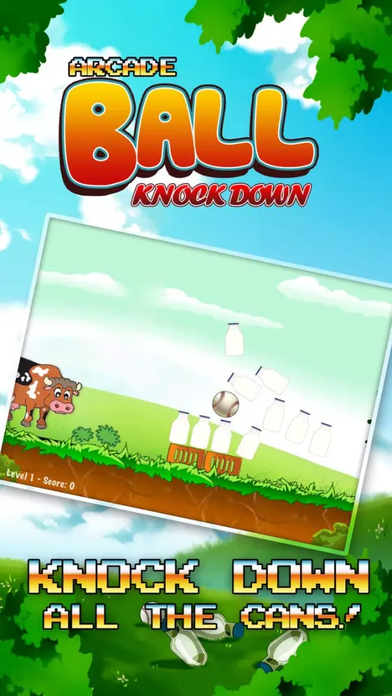 Ảnh chụp màn hình của Arcade Ball Knockdown Toss: Flick the Can