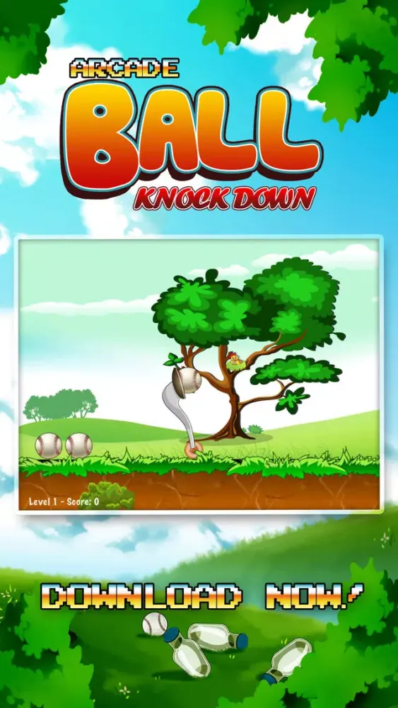 Ảnh chụp màn hình của Arcade Ball Knockdown Toss: Flick the Can