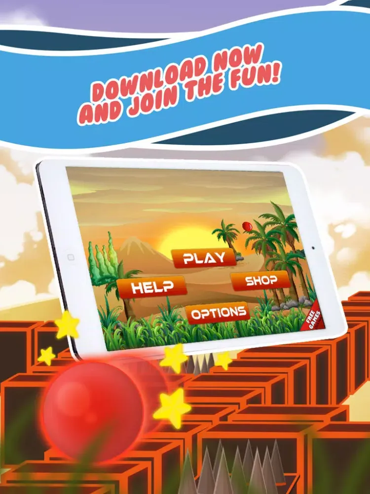 Bouncy Red Ball Fast Wipeout iPad  Screenshots
