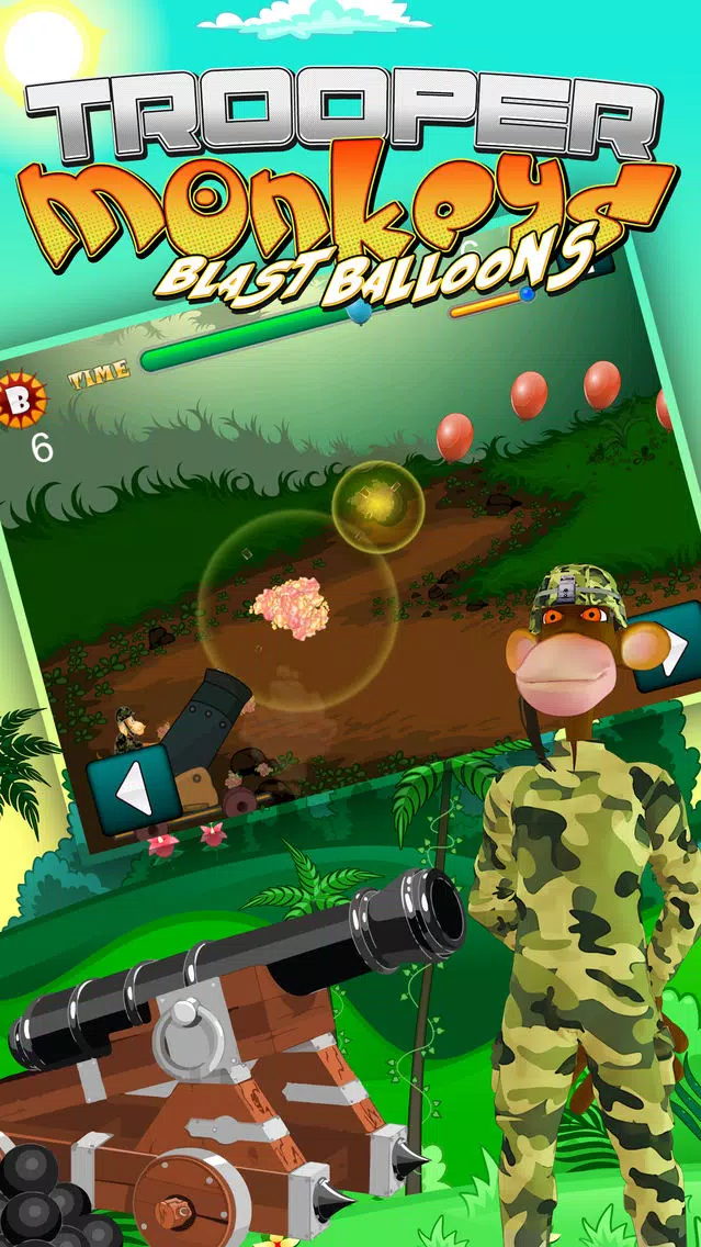 Tangkapan layar Crazy Trooper Monkeys Blast Balloons