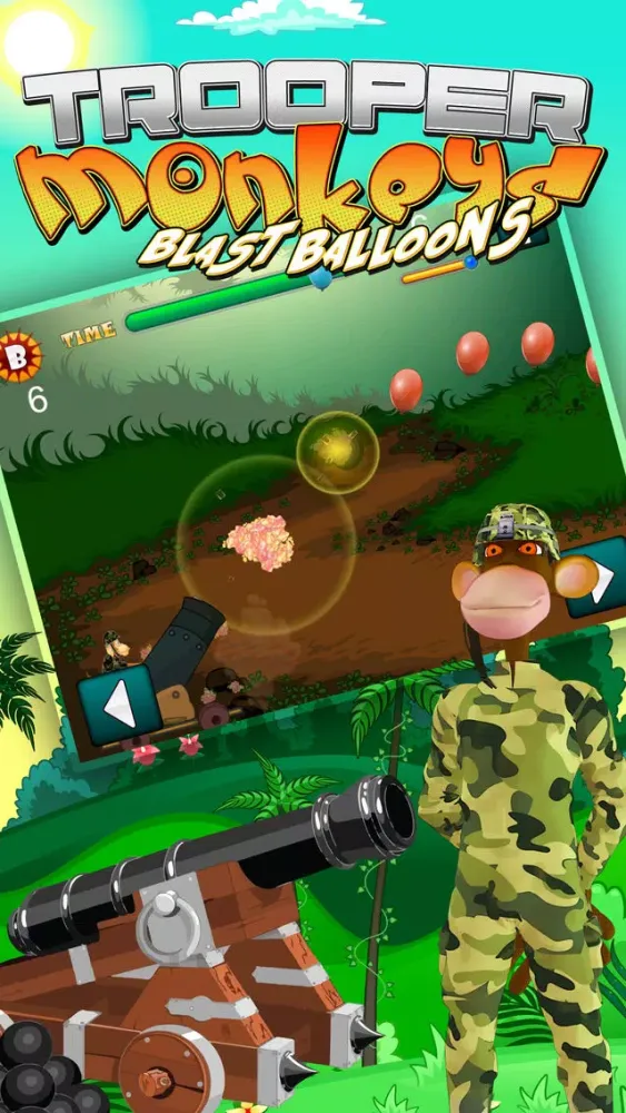 Crazy Trooper Monkeys Blast Balloons应用截图