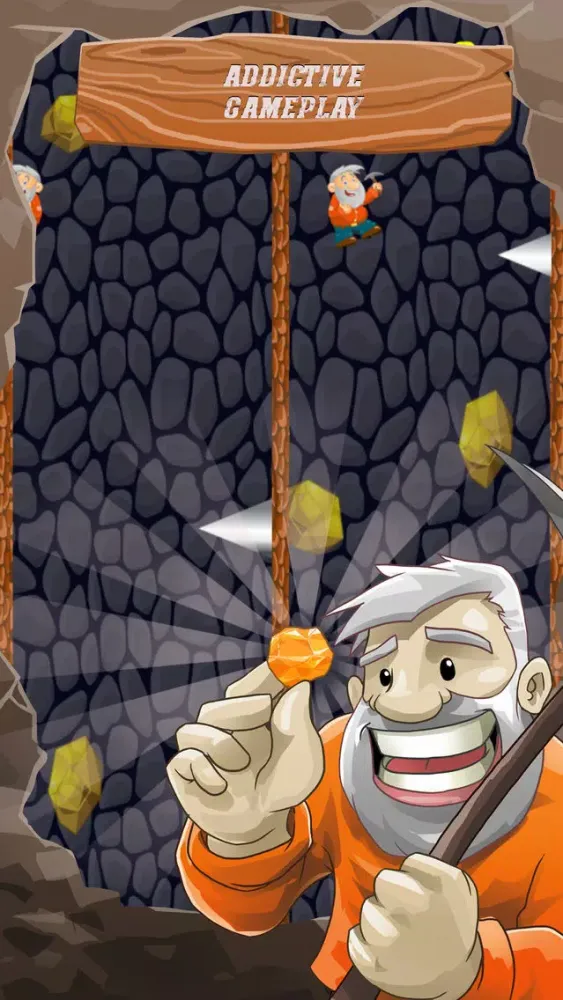 Screenshot di Gold Miner Pitfall Jump: Keep On The Rail