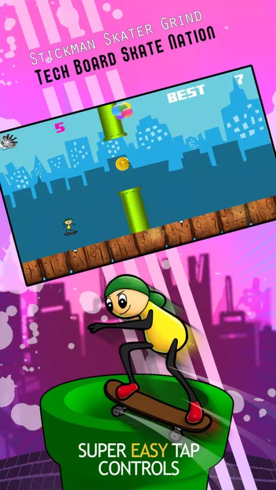 Stickman Skater Grind: Tech Board Skate Nation Screenshots