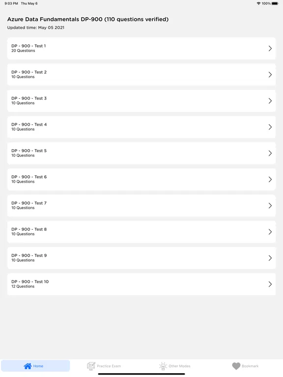 Zrzuty ekranu Azure Data Fundamentals DP-900 iPad 