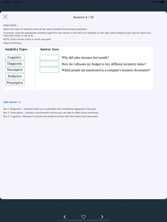Zrzuty ekranu Azure Data Fundamentals DP-900 iPad 