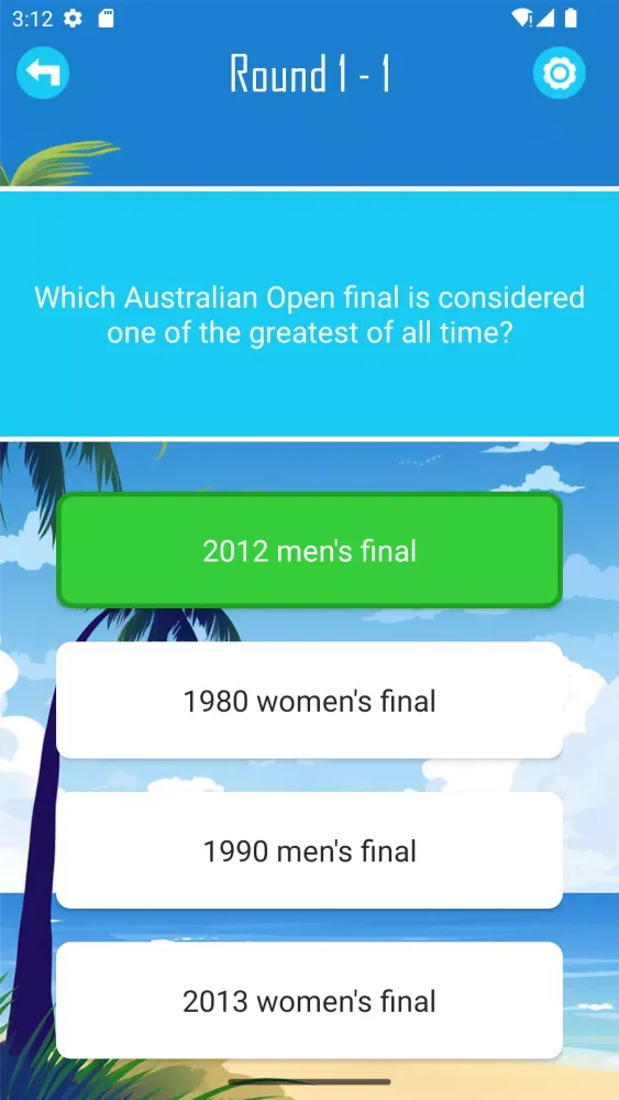 Tangkapan skrin Playoff Quiz