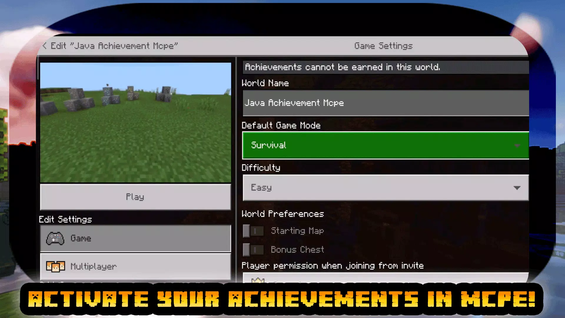 Achievements for minecraft pe Screenshots1