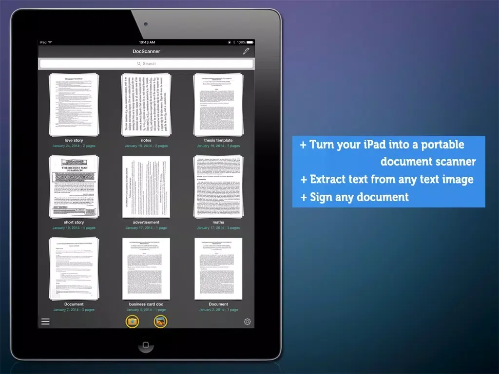 Doc Scanner + OCR Free: PDF scanner to scan document, receipt, photo iPad  سکرین شاٹس