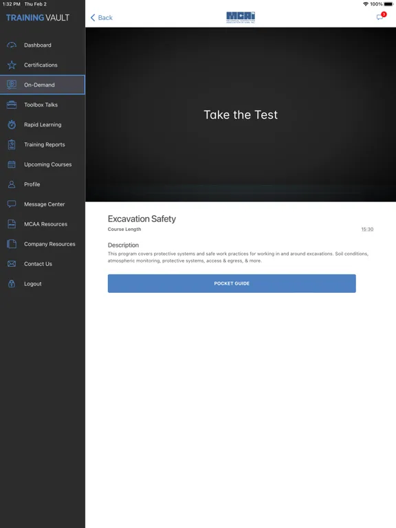 ภาพหน้าจอของ Training Vault iPad 
