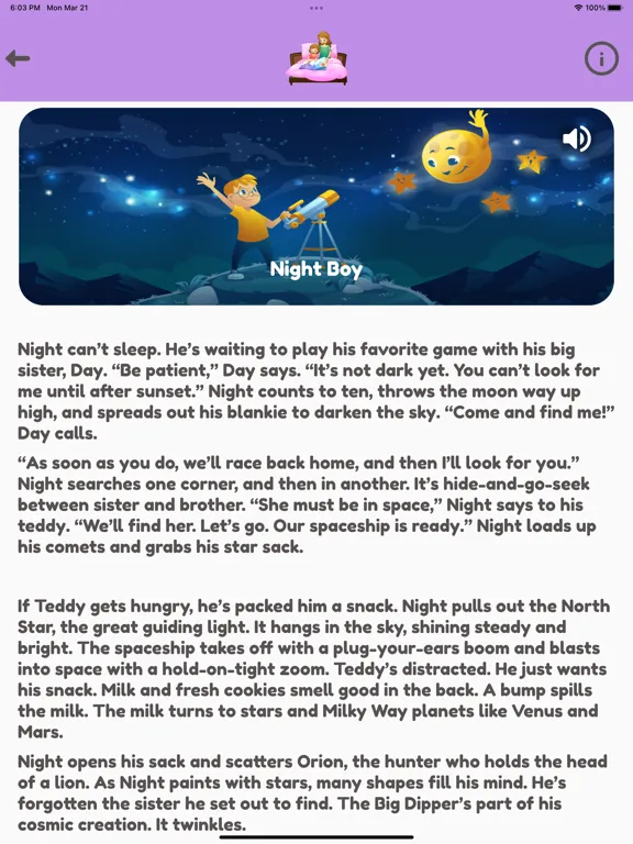 Bedtime Story Prime iPad  스크린샷