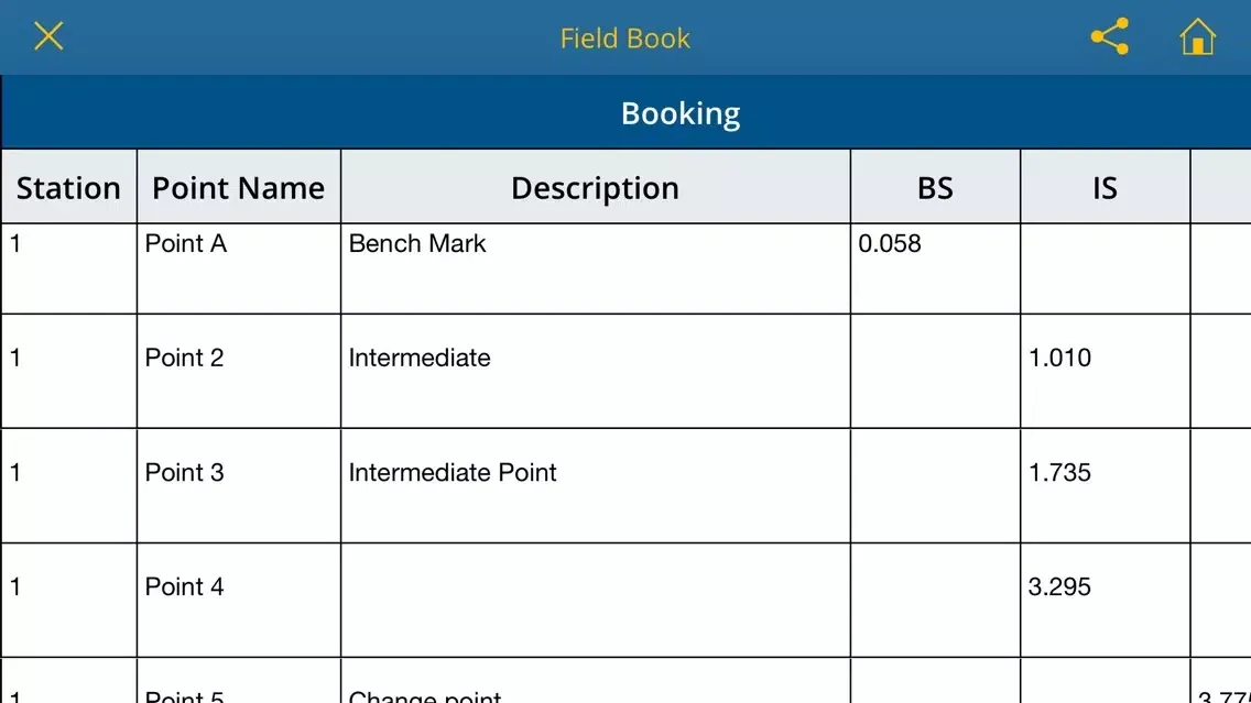 Screenshot di Spectra Precision Electronic Fieldbook