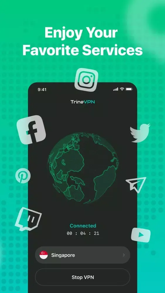 Captures d'écran de Trine VPN - Proxy Master