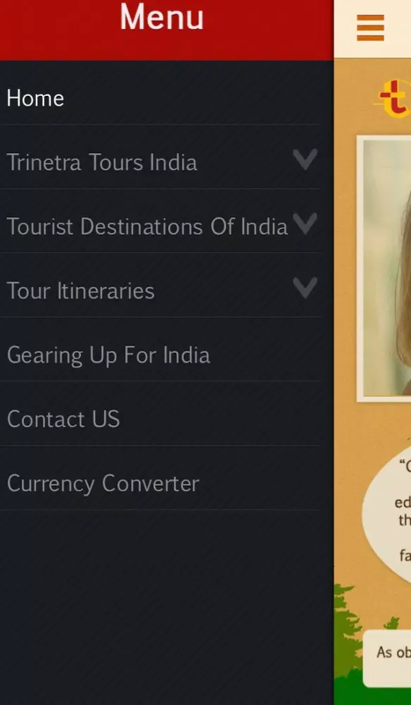 Captures d'écran de Trinetra Tours To India