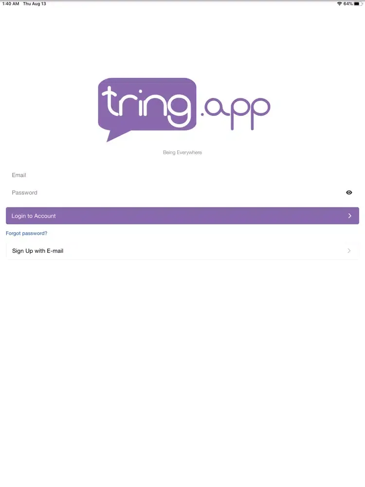 Zrzuty ekranu Tring.app iPad 