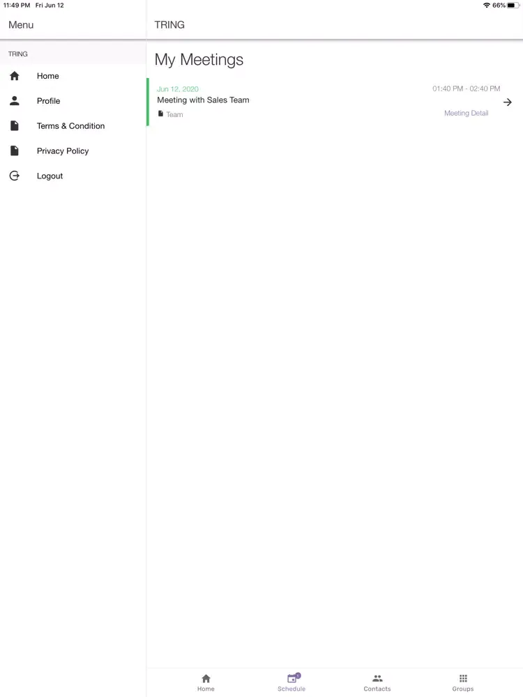 Zrzuty ekranu Tring.app iPad 