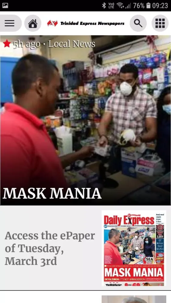 Trinidad Express Newspapers Screenshots