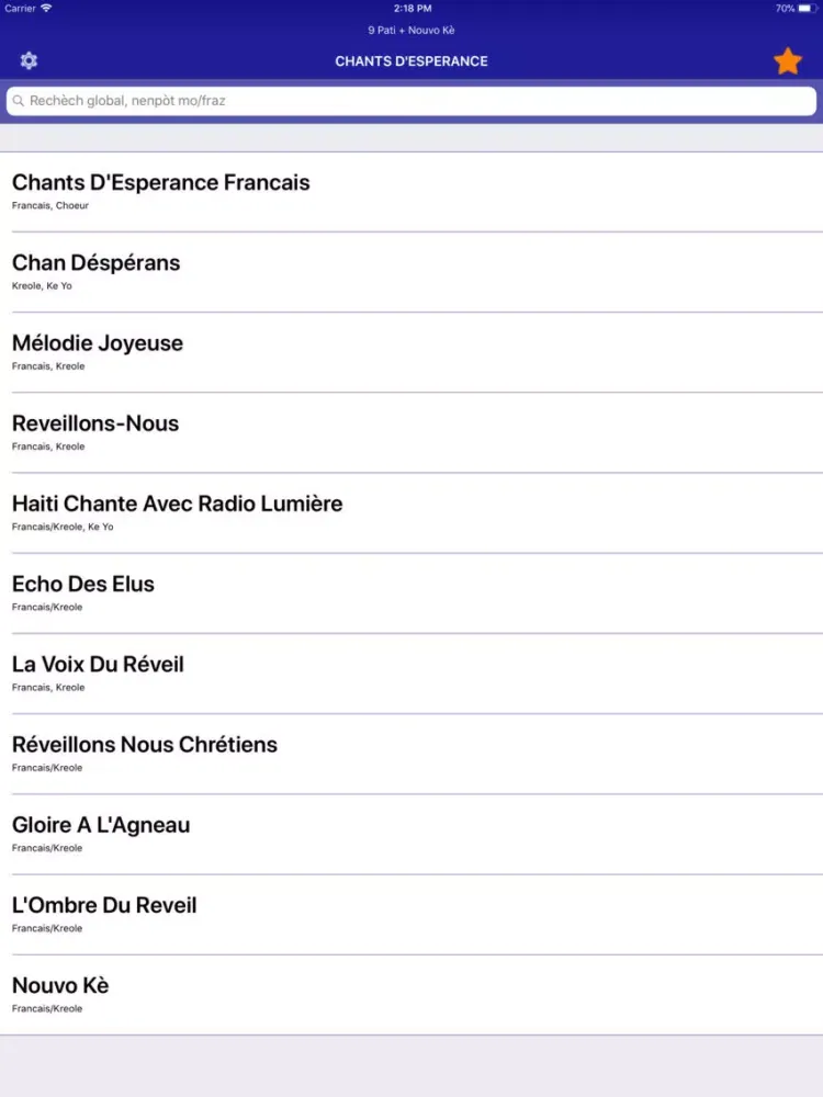 Chant D'Esperance iPad  스크린샷
