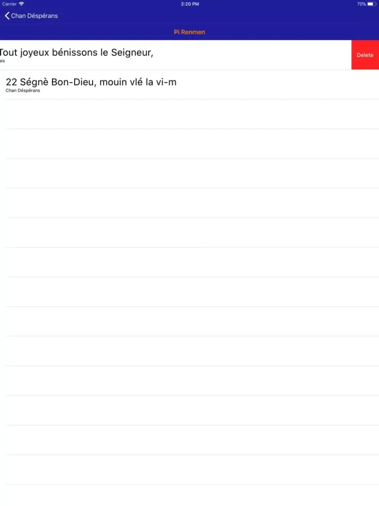 Chant D'Esperance iPad  스크린샷