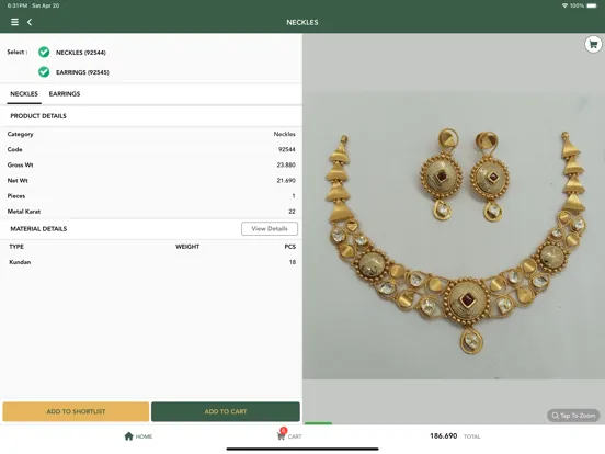 Capturas de tela do Shankesh Jewellers iPad 