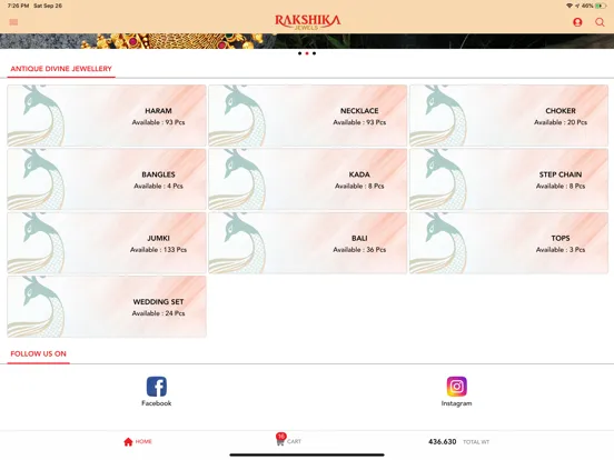 Ảnh chụp màn hình của Rakshika Jewels - Online iPad 