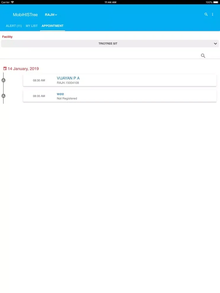 Zrzuty ekranu HCS MobiHISTree iPad 