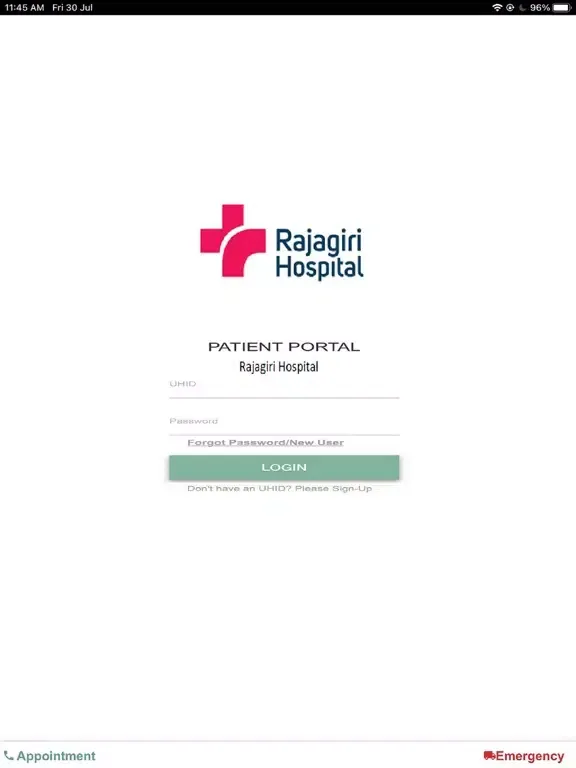 Patient Portal Rajagiri iPad  سکرین شاٹس