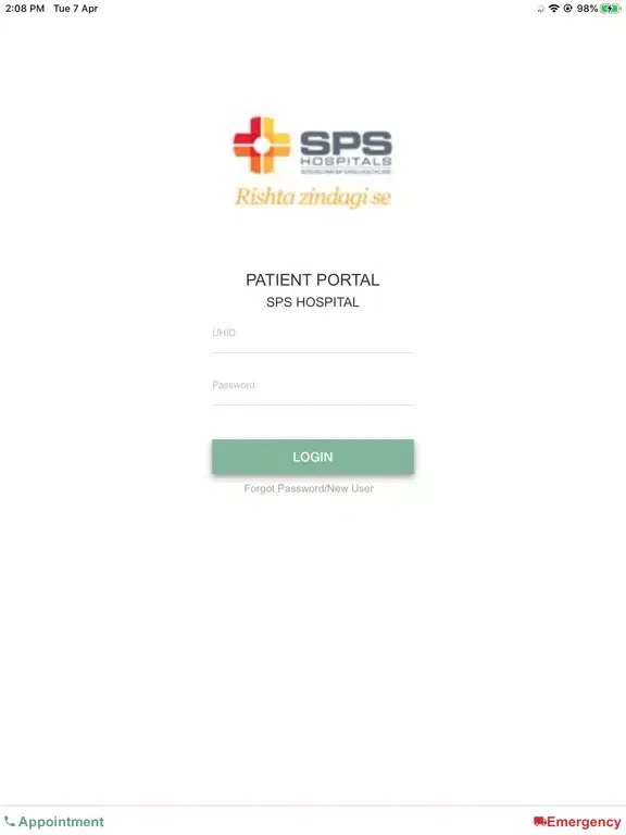 SPS Patient Portal iPad  स्क्रीनशॉट