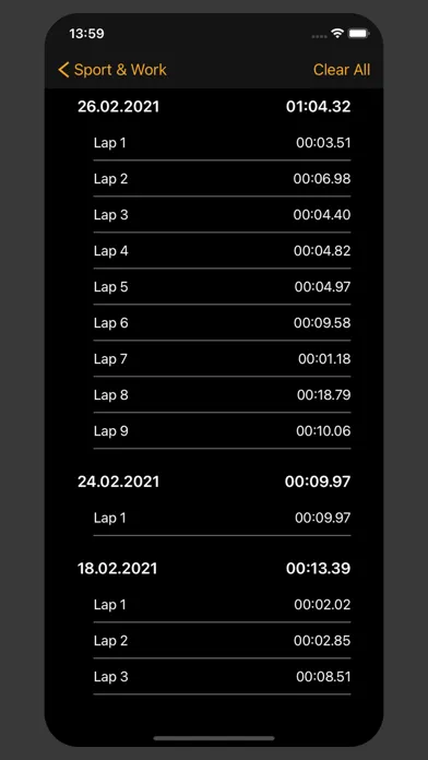 Stopwatch for Sport & Work Ekran Görüntüleri