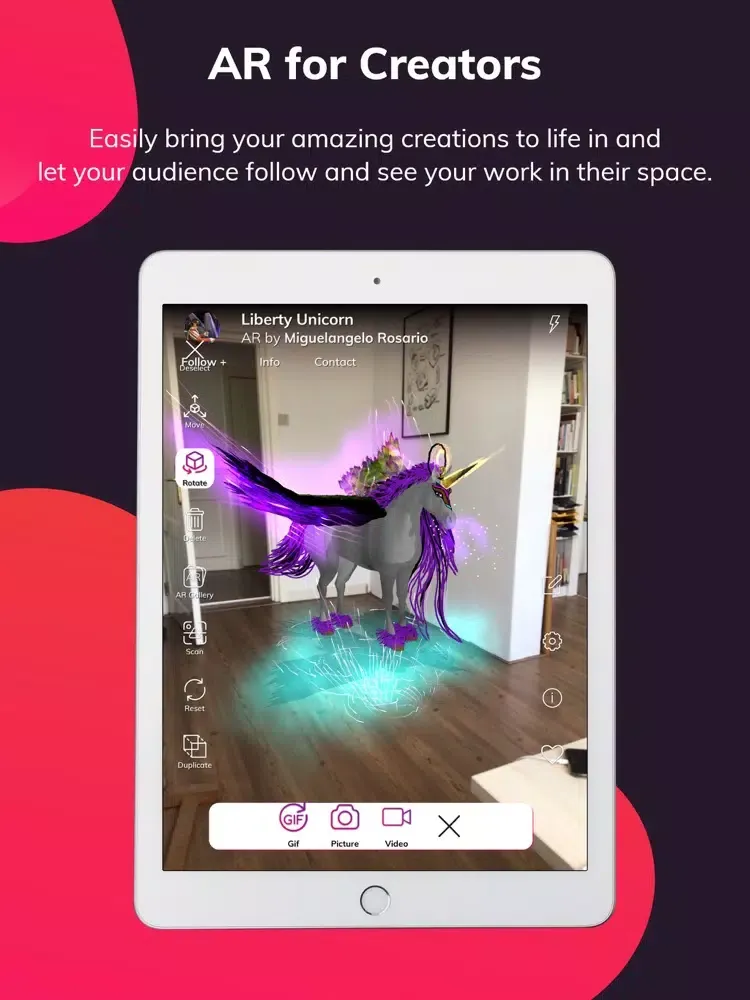 Capturas de tela do ARize Augmented Reality iPad 