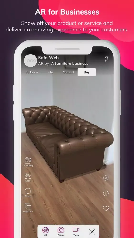 Capturas de tela do ARize Augmented Reality