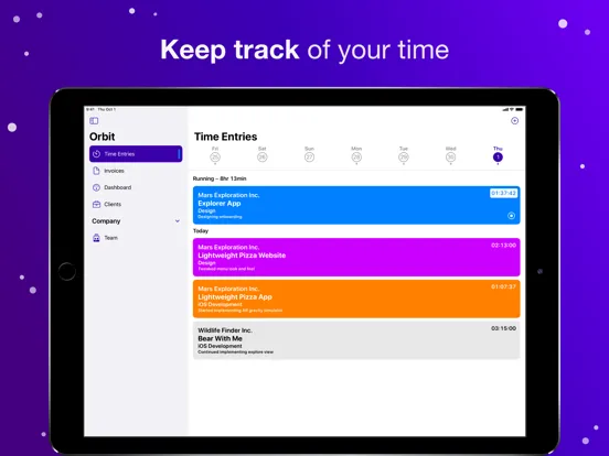 Screenshot di Orbit: Time-based Invoicing iPad 