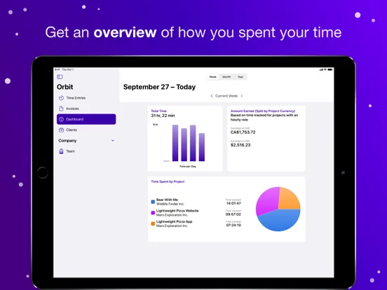 Screenshot di Orbit: Time-based Invoicing iPad 