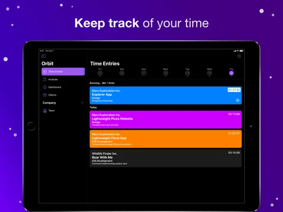 Screenshot di Orbit: Time-based Invoicing iPad 