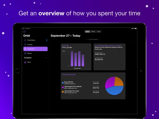 Screenshot di Orbit: Time-based Invoicing iPad 