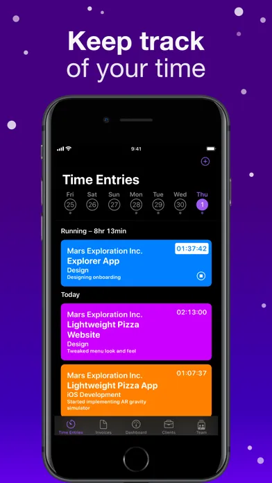 Screenshot di Orbit: Time-based Invoicing