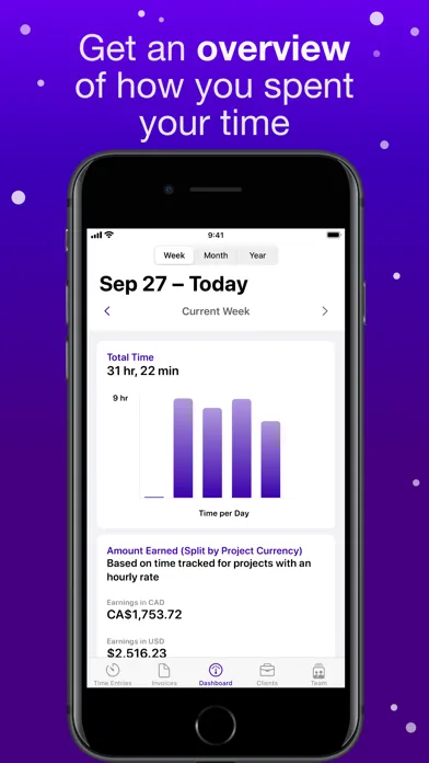Screenshot di Orbit: Time-based Invoicing