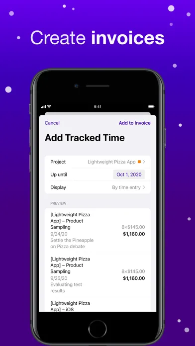 Screenshot di Orbit: Time-based Invoicing