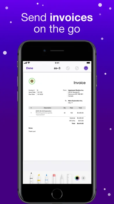 Screenshot di Orbit: Time-based Invoicing