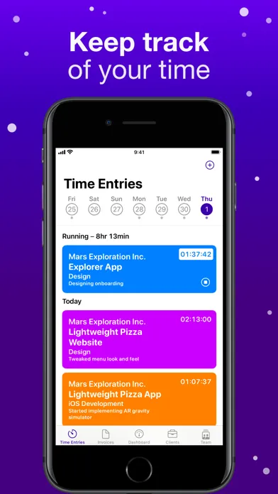 Screenshot di Orbit: Time-based Invoicing