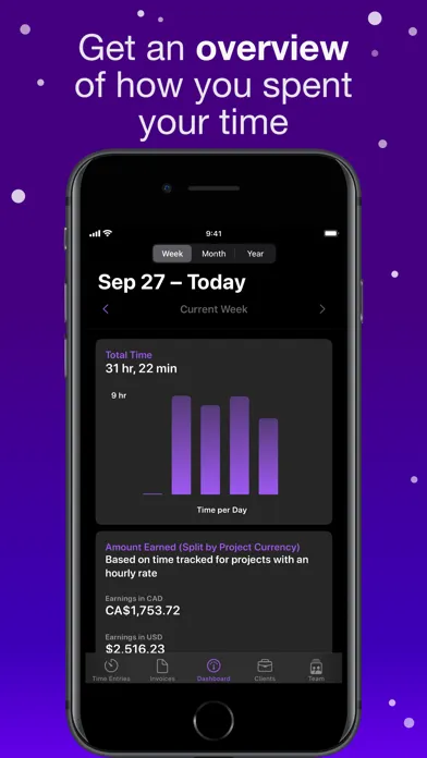 Screenshot di Orbit: Time-based Invoicing