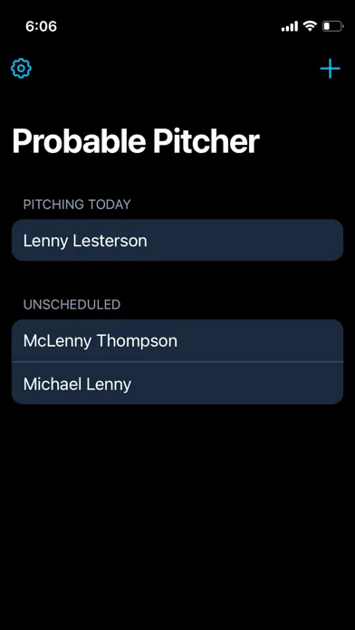 ภาพหน้าจอของ Probable Pitcher