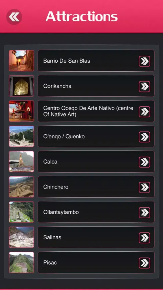 Tangkapan layar Cusco City Offline Travel Guide
