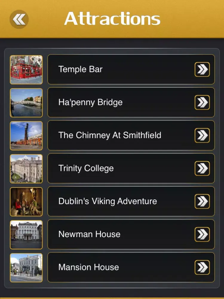 Tangkapan skrin Dublin City Travel Guide iPad 