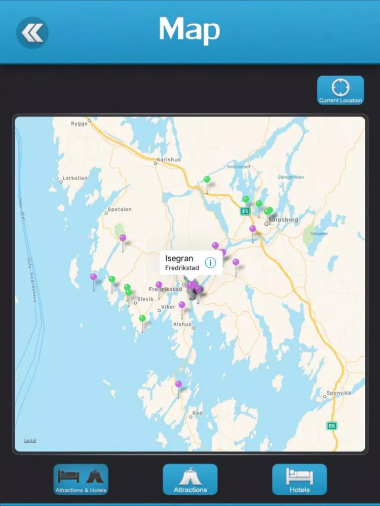 Capturas de tela do Fredrikstad Travel Guide iPad 