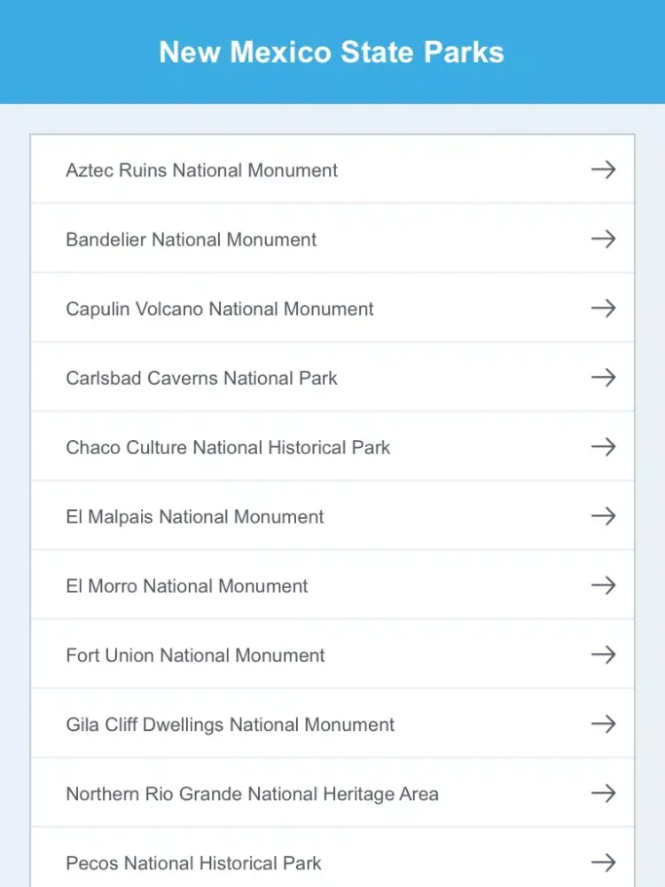 Скриншоты New Mexico State Parks & National Parks iPad 