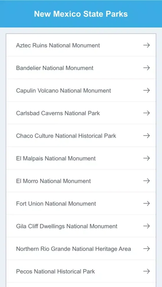 Скриншоты New Mexico State Parks & National Parks