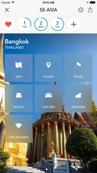 Captures d'écran de Trip Planner, Travel Guide & Offline City Map for Thailand, Indonesia, Malaysia, India, Cambodia, Vietnam and Singapore
