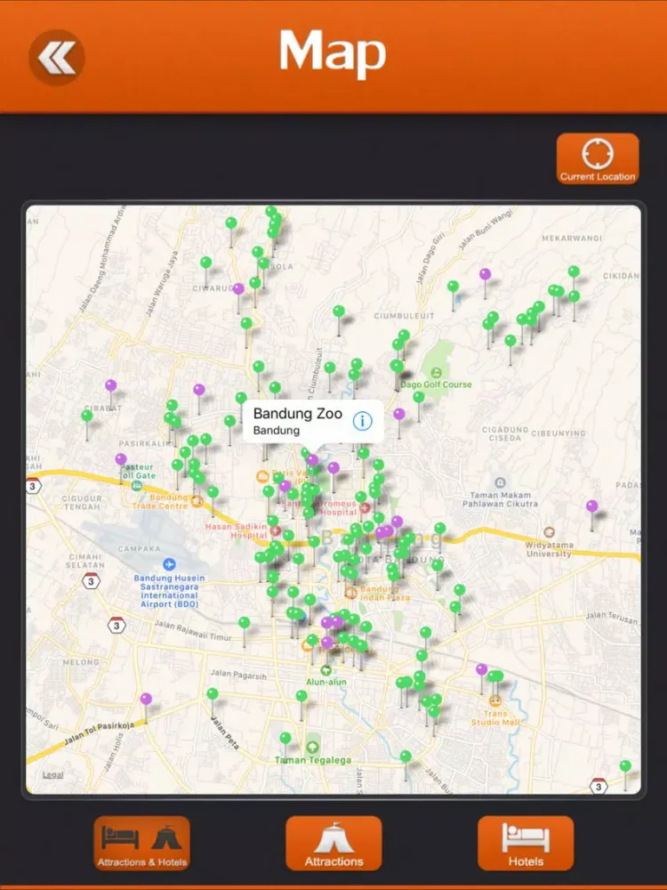 Capturas de tela do Bandung Tourism Guide iPad 