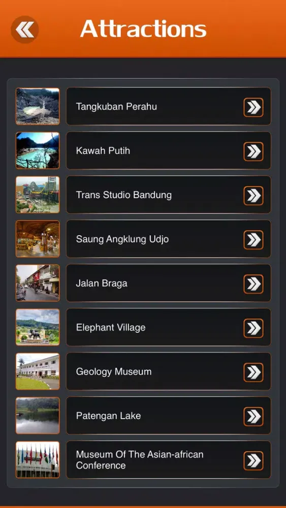 Capturas de tela do Bandung Tourism Guide